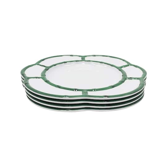 9" Green & White Melamine Dinner Plates, 4ct. by Celebrate It™